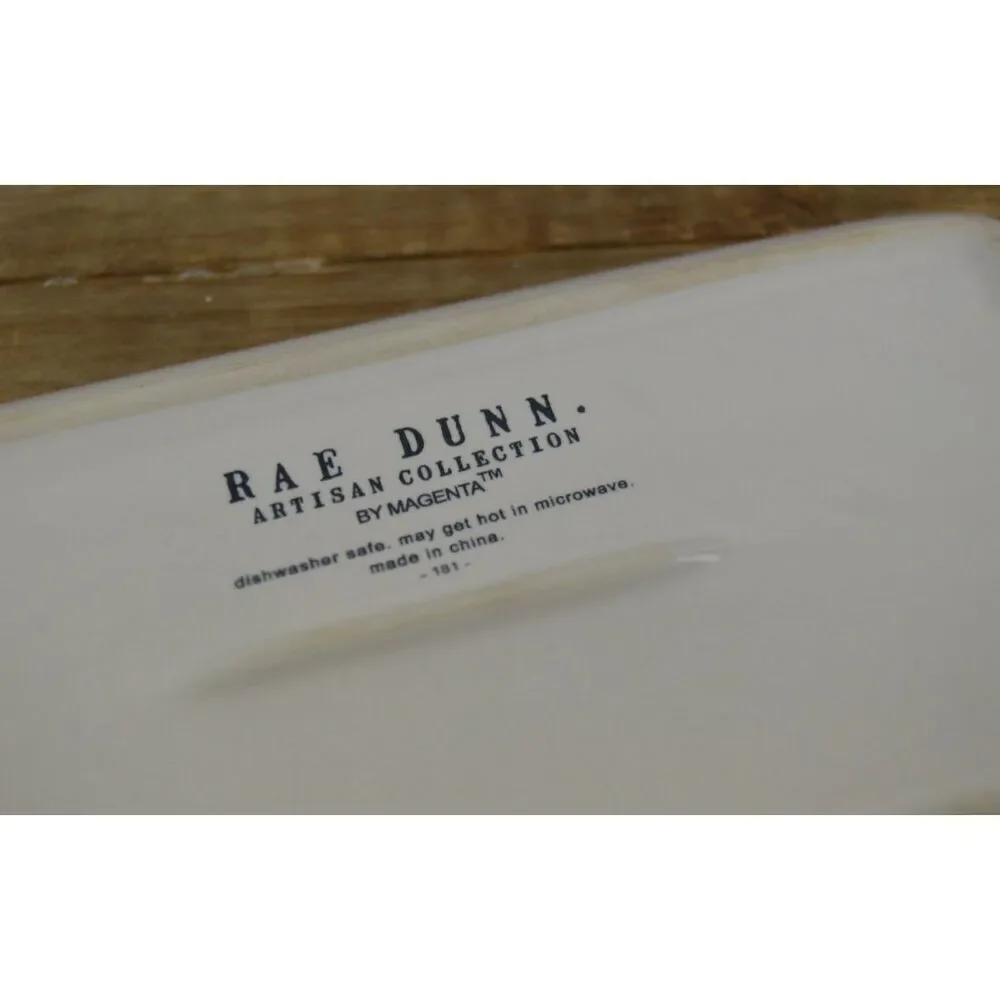 Rae Dunn SPREAD Covered Butter Dish,  Black Text, Artisan Collection by Magenta